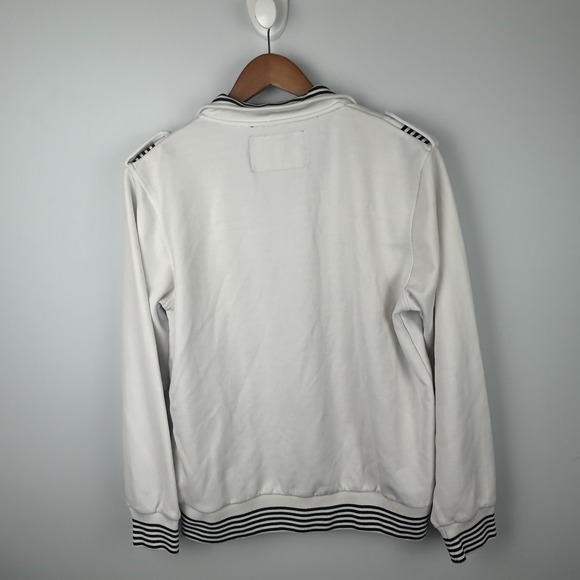 Y2K Marc Ecko Cut and Sew White & Black Zip Up Preppy Medium - Picture 2 of 10
